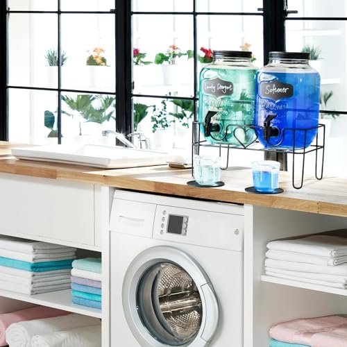 1 Gallon Liquid Laundry Detergent Dispenser with Stand, Glass Laundry Soap Dispenser, Glass Jars for Laundry Room Organization and Storage, Liquid Detergent, Fabric Softener - Image 6