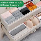 Criusia 16 Pack Underwear Drawer Organizer, Drawer Organizer Clothes, Foldable Cloth Storage Box Closet Dresser Drawer Divider Organizer for Clothes, Scarves (White) - Image 5