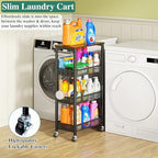 OKZEST 4-Tier Slim Rolling Storage Cart for Bathroom, Laundry Room, Kitchen - Image 4
