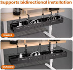 Under Desk Cable Management Tray-No Drill Clamp Moun，Expandable 25.2"–38.6" - Image 5