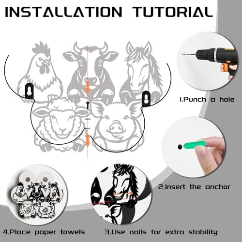 Farm Animal Toilet Paper Holder Wall Mount/Stand for Extra 8 Rolls - Image 4