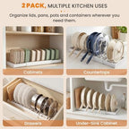 2 Pack Expandable Pot Lid Organizers with 10 Adjustable Dividers - Image 6
