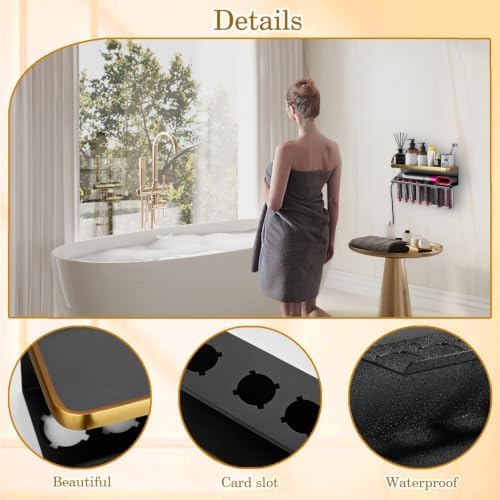 Airwrap Storage Holder Compatible with Dyson Airwrap Curling Iron Wall Mounted Storage Rack Holder for Home Organizer (with Comb) Gold - Image 3