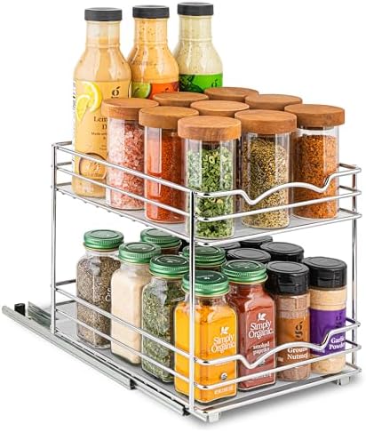 Pull Out Spice Rack for Cabinet, Spice Organizer 8-1/2"W x10-3/8"D x8-7/8"H by HOLDN%E2%80%99STORAGE