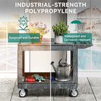 YITAHOME 2 Tier Heavy Duty Plastic Utility Cart 45 x 25 Inch, Grey - Image 5