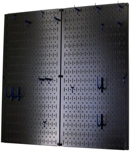 Wall Control Kitchen Pegboard Organizer Pots and Pans Pegboard Pack Storage and Organization Kit with Black Wall Board and Blue Accessories - Image 2