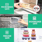 RockBerry 46 PCS Food Storage Containers with Lids Airtight- Plastic Container for Pantry Kitchen Organization-Microwave Dishwasher,Freezer Safe 100% Leak Proof (23 Stackable Boxes-23 Lids) - Image 6