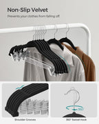 SONGMICS 30 Pack Pants Hangers, Velvet Hangers with Adjustable Clips - Image 6