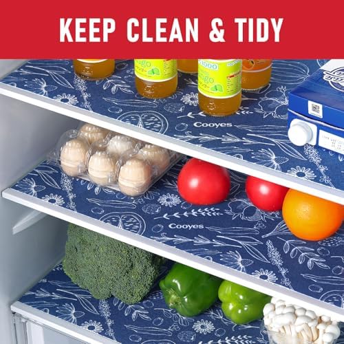 Cooyes 12 Pack Refrigerator Shelf Liners for French Door Fridge, 17.7" × 36" Extra Large, Non-Slip Fridge Mats Machine Washable, Refrigerator Drawer Liner for Glass Shelves Kitchen Cabinet - Image 2