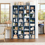 FOTOSOK Bookshelf Bookcase 8-Tier Narrow Bookshelf Tall CD Media Tower Rack - Image 5