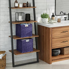 Vagusicc Wicker Storage Basket, Set of 2 Hand-Woven Wicker Basket, 11 inch Storage Basket, Foldable Cube Storage Organizer Bins, Storage Baskets for Organizing Shelves Decor, Purple (11″×11″×11″) - Image 5