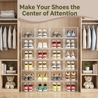 Clear Shoe Storage Boxes 9 Pack, Stackable Bins with Magnetic Doors - Image 3