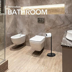 POKIM Matte Black Toilet Paper Holder Stand 2.0 for Bathroom Floor Freestanding TP Roll Storage 304 SUS Stainless Steel Rustproof Pedestal Lavatory Tissue Handle - Image 4