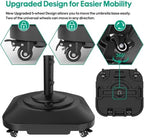 QZER Large Fillable Umbrella Base with 5 Wheels, Outdoor Umbrella Stand - Image 2
