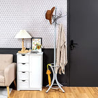 Tangkula 75.5" Standing Coat Rack, Wood Coat Tree with 12 Hooks, Home Hat Jacket Hanger Tree 12 with Umbrella Holder Coat Stand (Grey) - Image 3
