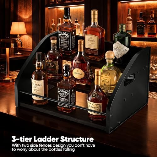 Countertop Liquor Bottle Organizer Shelf, 3-Tier - Image 2