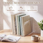 1 PC Scalloped Acrylic Magazine Holder, File Organizer, Handle Cutout Style - Image 4