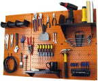 Wall Control 4 ft Metal Pegboard Standard Tool Storage Kit with Orange Toolboard and Black Accessories by Wall+Control