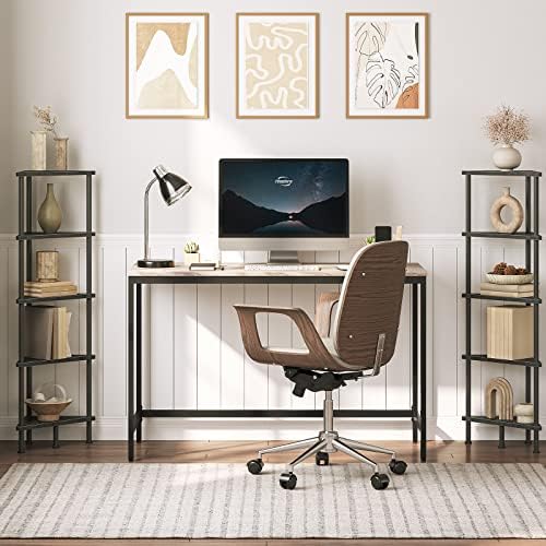 HOOBRO Corner Shelf Stand, Industrial 5-Tier Wall Corner Bookshelf with Metal Frame, Plant Display Shelf, Bookcase for Small Spaces, Bedroom, Living Room, Black BK33CJ01 - Image 5
