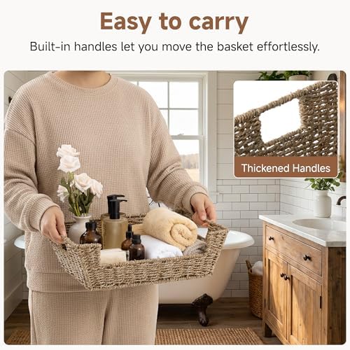 StorageWorks Pantry Baskets for Organizing, Woven Baskets, Seagrass - Image 3