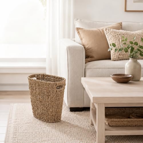 Coeusy Wicker Trash Can,Seagrass Waste Basket for Bathroom,Bedroom,5 Gallon - Image 7