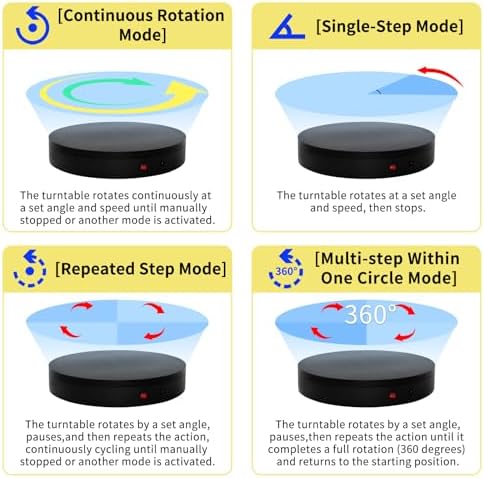 7.9In Remote Motorized Electric Turntable Rotating Display Stand Spinning Rotating Platform 360 Photography Turntable lazy susan base giratoria para for Photography,Display (Load Range:40~100lbs) - Image 3