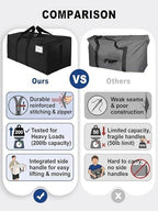 HOMESURE Supports 200lbs Heavy Duty Moving Bags - Strong Zipper & Wrap-Around Handles - Water-Resistant Storage Totes, Durable Alternative to Moving Boxes - 8 Pack - Black - Image 3