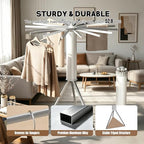 Clothes Drying Rack Foldable, Rotary Tripod Laundry Drying Rack,16 Aluminum Poles,Rotatable Portable Floor Standing Clothes Airer,Laundry Drying Rack Floor Standing - Image 4