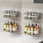 Hanging Kitchen Baskets, Storage Spice Shelf, Wall Mount Storage Baskets, SUS304 Stainless Steel Basket for Kitchen, Bathroom, Storage, 4 Pack, L 11.8Inch, D 6.3Inch, H 4.75Inch by kaileyouxiangongsi
