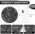 Natural Round Marble Tray - 7.8" Marble Vanity Tray for Dresser, Bathroom, Decorative Jewelry Dish for Perfumes Rings Earrings Necklaces, Stone Tray for Home Décor, Black - Image 2