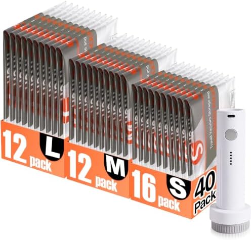 40 Pack Vacuum Storage Bags with Rechargeable Electric Air Pump by MITINU