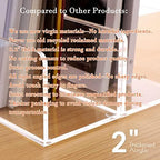 HeZone Magazine Holder, Clear Acrylic Desk Organizers, File Organizer for Desk, Magazine Rack- Desktop Book Storage -Independent Vertical 1 Space-2 Pack - Image 7
