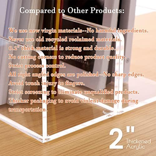 HeZone Magazine Holder, Clear Acrylic Desk Organizers, File Organizer for Desk, Magazine Rack- Desktop Book Storage -Independent Vertical 1 Space-2 Pack - Image 7