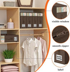 WOWBOX Sheet Organizers and Storage,Closet Bed Sheet Organizer Under Bed Storage and Organization with Label Cards & Clear Window for Bedding Sheets,Duvet Covers,Blankets (8 Pack，Brown) - Image 2
