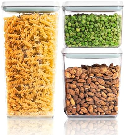 Airtight Food Storage Containers, 3.5/2.1/1.3 Qt, 3-Piece Set by Tourdeus