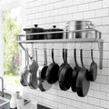 KES 30-Inch Silver Gray Pot Rack with 12 Sturdy Hooks, Wall Mounted by KES