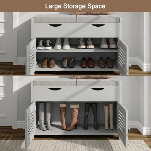 ChooChoo Shoe Storage Bench with Lift Top Storage & Cushioned Seats - Image 3