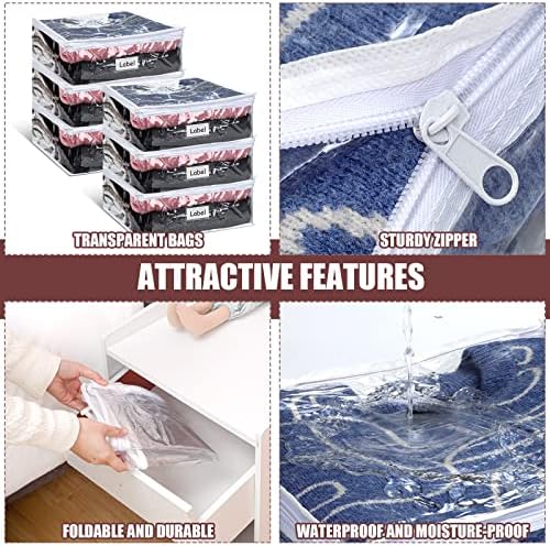 Hoolerry 6 Pcs Clear Plastic Clothes Storage Bags, 23.6 x 19.7 x 9.8 Inch - Image 3