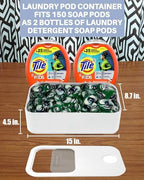 Large Laundry Pods Container with Slide Lid, 2 Pack 15 x 8.7 x 4.5 In - Image 2