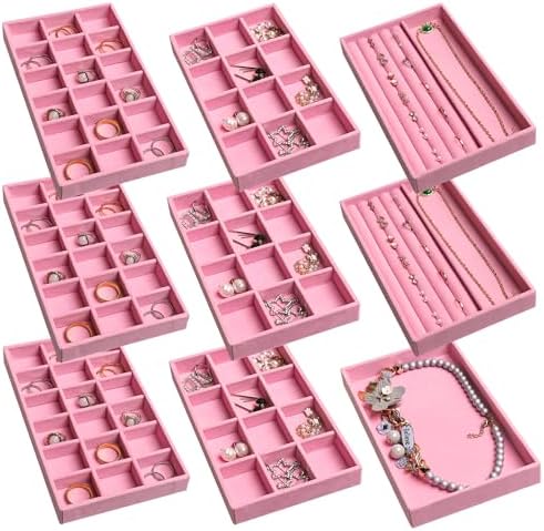 Frebeauty Jewelry Trays for Drawer,Set of 9 Jewelry Organizer and Storage by Frebeauty