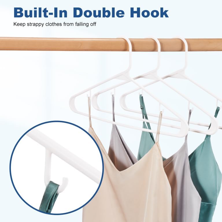 HOUSE DAY White Plastic Hangers 500 Pack, Slim Space-Saving Clothes Hangers - Image 4