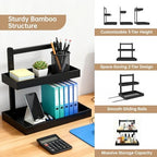 Under Sink Organizer - 2 Tier Pull Out Cabinet Shelves with Adjustable Height, Undersink Storage Slide Out for Kitchen Bathroom Cabinet Pantry Black - Image 3