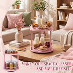 Light Pink 2 Tier Lazy Susan Organizer, 10 in Rotating Spice Rack - Image 6