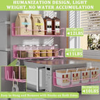 Magnetic Spice Rack for Refrigerator, 7 Pack Magnetic Fridge Shelf for Kitchen Organization Storage, Moveable Spice Organizer W/Paper Towel Holder, Utensil Caddy, Cutting Board Rack (Pink) - Image 4
