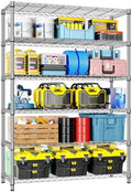 IZEUK 6-Tier Heavy Duty Metal Wire Shelving Unit, Adjustable Storage Rack Organizer for Garage, Kitchen, Office, Pantry, Warehouse (Chrome, 17.7" D x 47.2" W x 82.7" H) by IZEUK