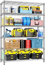 IZEUK 6-Tier Heavy Duty Metal Wire Shelving Unit, Adjustable Storage Rack Organizer for Garage, Kitchen, Office, Pantry, Warehouse (Chrome, 17.7" D x 47.2" W x 82.7" H) by IZEUK