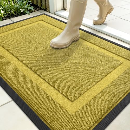 OLANLY Front Door Mat Outside 35x23, All-Season Heavy-Duty Rubber Doormat by OLANLY
