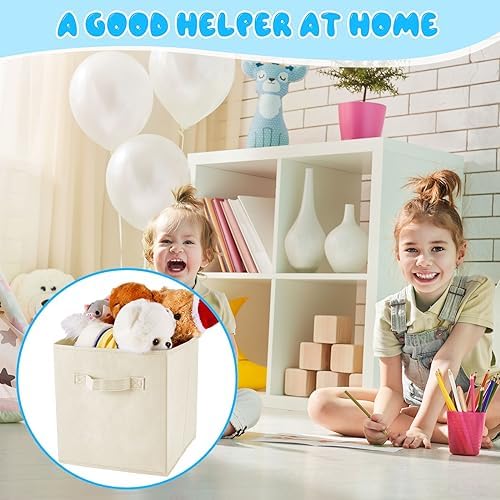 Yinder 12 Pcs Cube Storage Bin, Gray 10.5''x10.5''x11'' Storage Bins - Image 5
