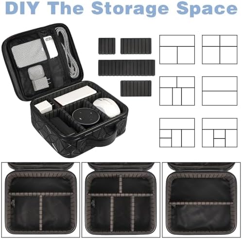 MATEIN Cord Organizer Case with Adjustable Divider, Large DJ Cable File Bag - Image 3