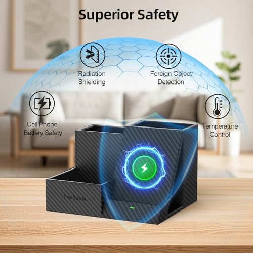 Wireless Charger with Desk Organizer, Multifunctional Desk Pen Holder - Image 4